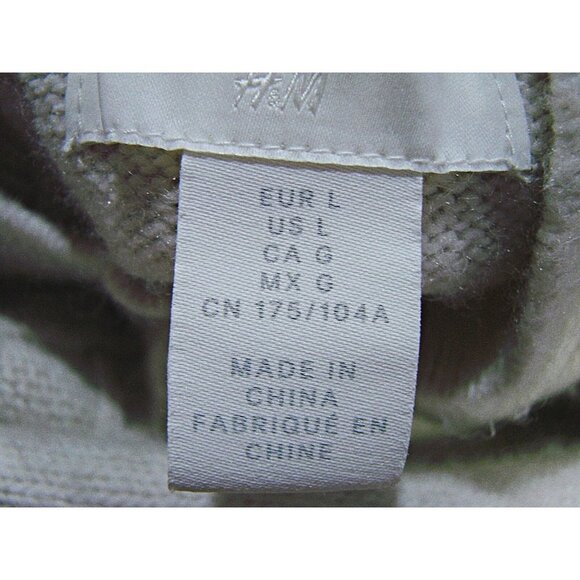 H&M Womens Wool Blend Mockneck Sweater Dress Tunic Oatmeal Color Mini Dress Sz L - Picture 6 of 12